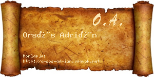 Orsós Adrián névjegykártya
