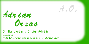 adrian orsos business card